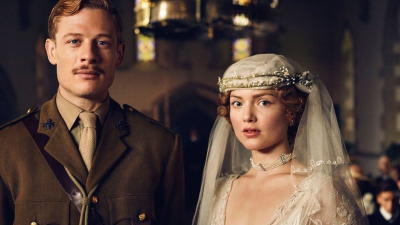 Picture shows Sir Clifford Chatterley (James Norton) and his bride Lady Constance Chatterley (Holliday Grainger) in the new BBC One adapatation of Lady Chatterley's Lover.