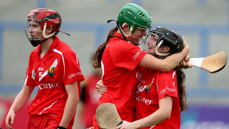 Cork's Gemma O'Connor and Amy O'Connor celebrate at the final whistle