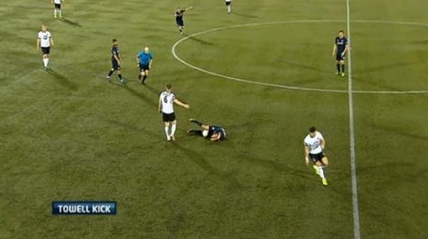 Richie Towell was booked for his part in the incident
