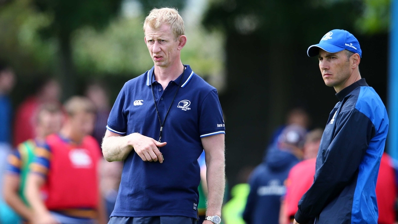 Leo Cullen (left) is the new Leinster boss, with Girvan Dempsey (right) working on a short-term contract as backs coach