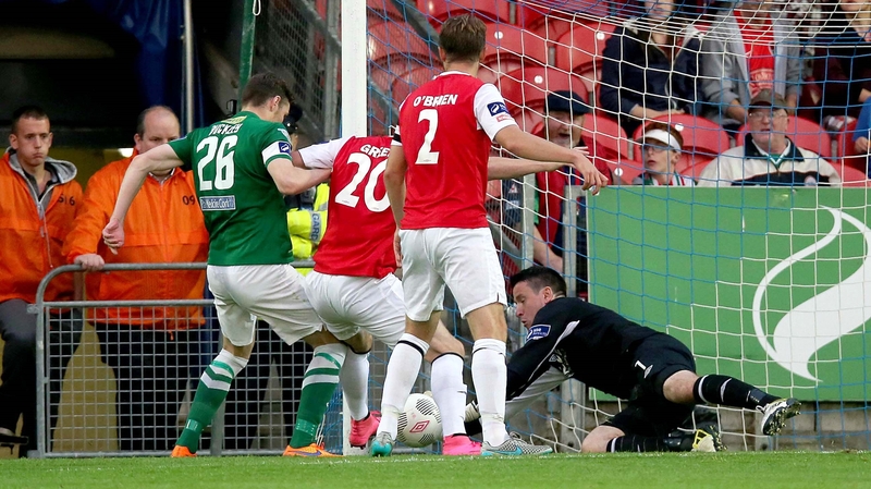 Garry Buckley scores the opener from close range