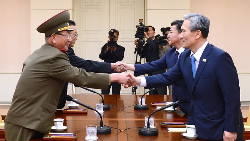 The dialogue came just hours before the North's ultimatum on the cross-border broadcasts