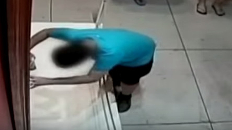 The boy accidentally smashed a hole in the work of art valued at $1.5m