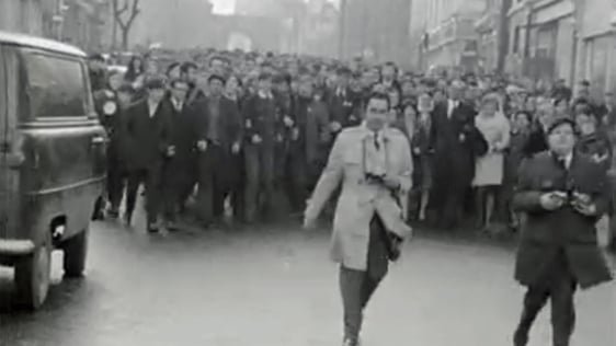 Demonstrators pictured in Derry