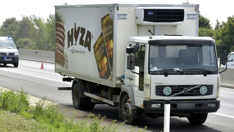 71 people were found dead in this lorry abandoned on an Austrian highway on Thursday