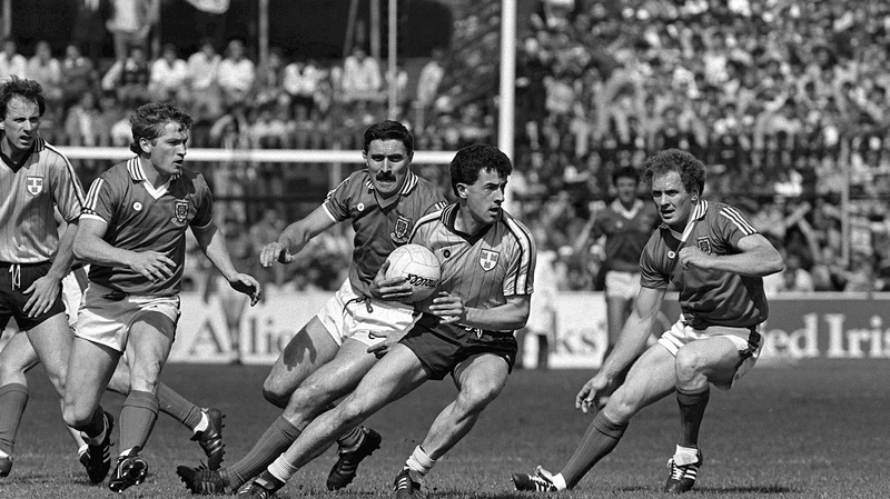 Action from the 1985 drawn All-Ireland semi-final between Dublin and Mayo