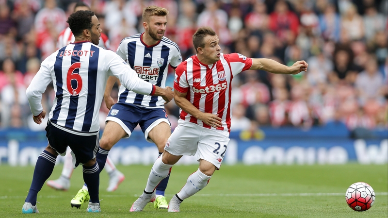 Stoke's Xherdan Shaqiri turns Joleon Lescott