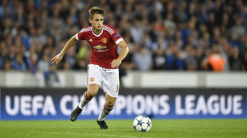 Adnan Januzaj in action for Manchester United against Club Brugge in the Champions League