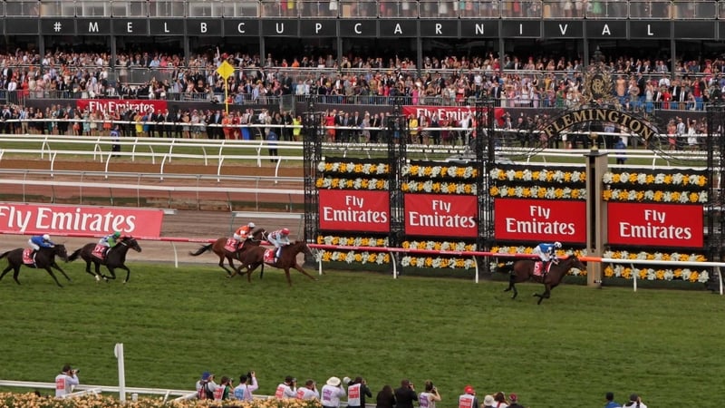 Red Cadeaux chases home Protectionist in last season's Melbourne Cup