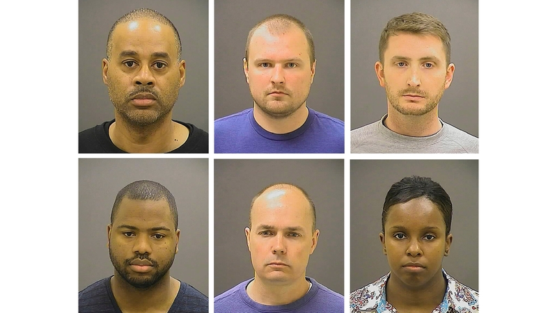 Ceasar Goodson, Garrett Miller, Edward Nero, William Portner, Brian Rice and Alicia White are charged over the death