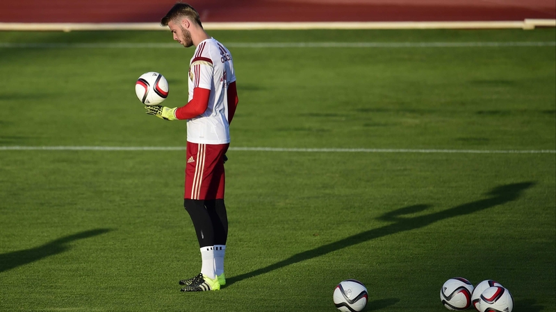 David De Gea training with Spain yesterday
