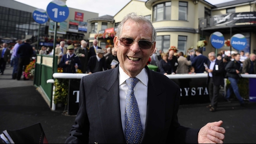 Clive Brittain beams at the Curragh after Rizeena won The Moyglare Stud Stakes in 2013
