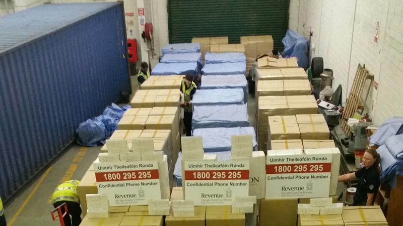 The seizure took place yesterday when the ‘Eton’ brand cigarettes were uncovered in a container that arrived from Malaysia