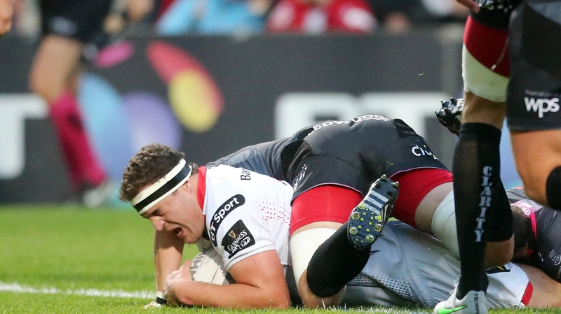 Ulster's Rob Herring scores a try en route to a bonus-point victory in Belfast