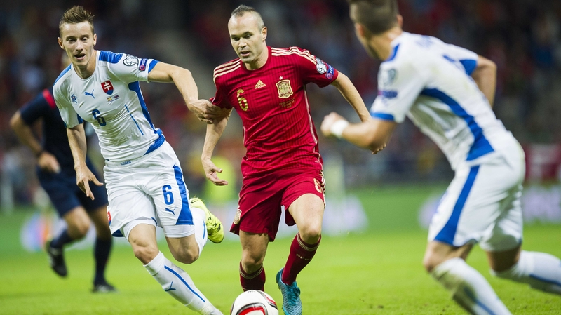 Andres Iniesta was on the scoresheet for Spain as they beat Slovakia