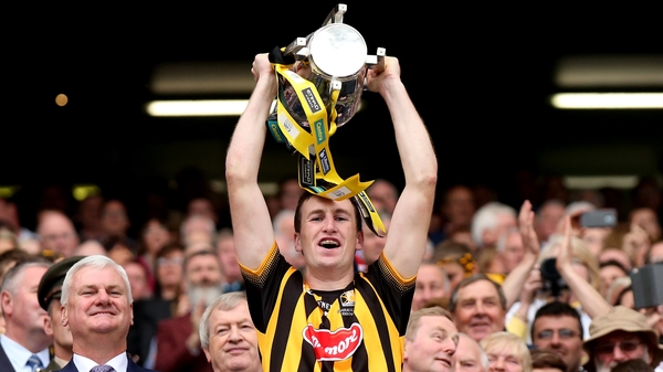 Kilkenny captain Joey Holden lifts the Liam MacCarthy Cup after the Cats beat Galway in the All-Ireland final