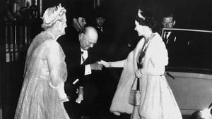 Winston Churchill kisses the monarch's hand at 10 Downing Street in 1955