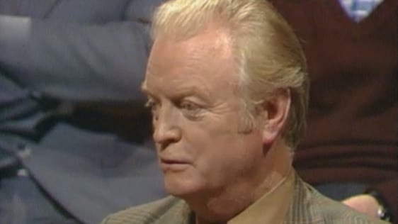 Benedict Kiely on the set of 'Humours of Donnybrook' which was broadcast on 10 January 1979.