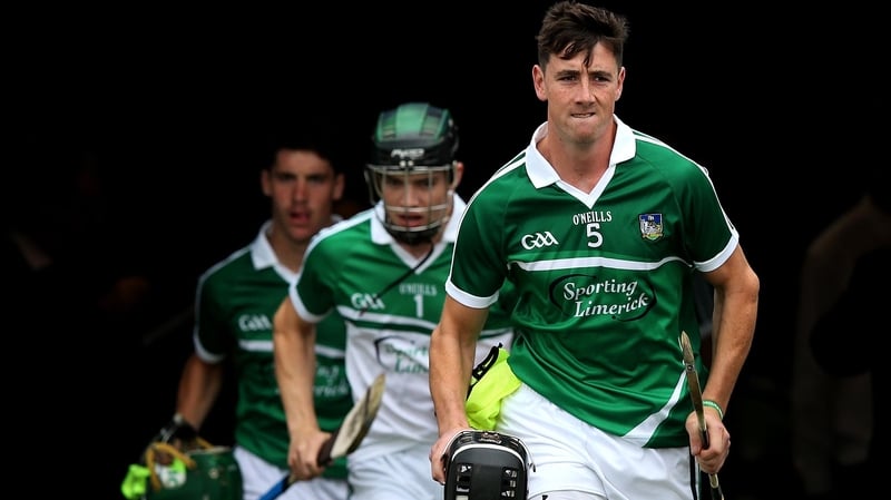 Limerick captain Diarmuid Byrnes (R)