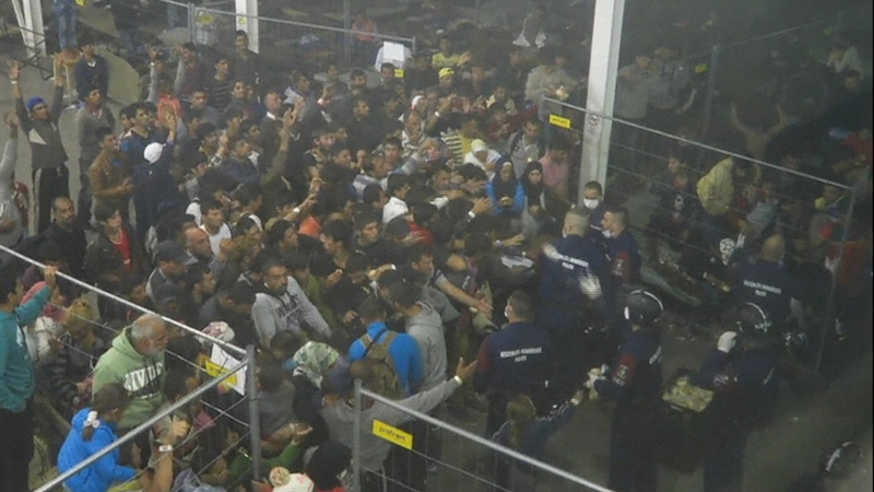 The incident occurred at the Roszke refugee camp