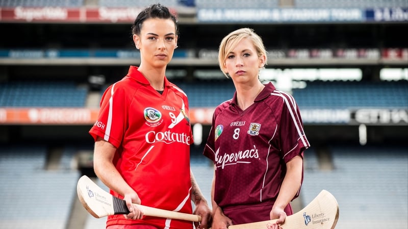 Captains Ashling Thompson and Niamh Kilkenny for Cork and Galway