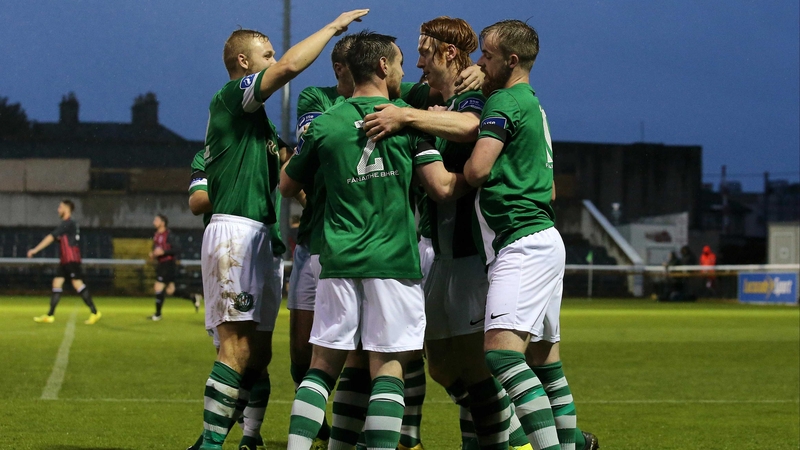 Hugh Douglas is mobbed following his opener