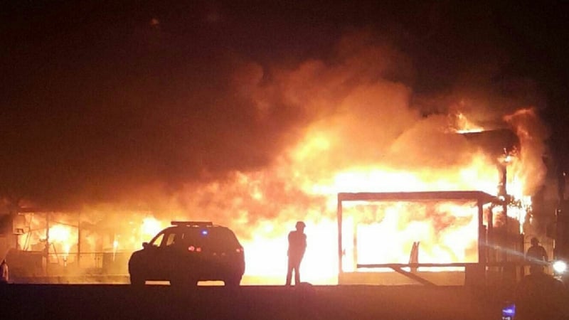 The fire service was alerted to the blaze at the premises on the Donore road at around 10pm last night