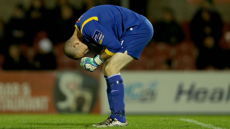 Ger Doherty dejected after Derry concede