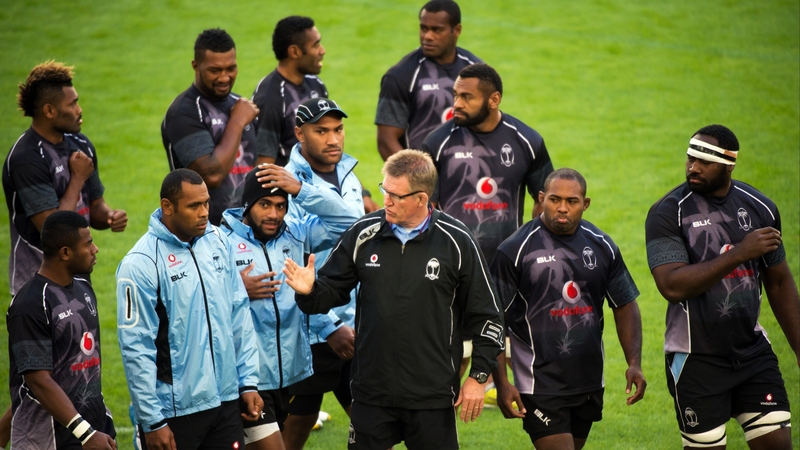 John McKee with his Fiji players
