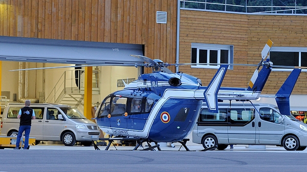 Hearses carrying bodies of the avalanche's victims leave the police station in Villar-Saint-Pancrace