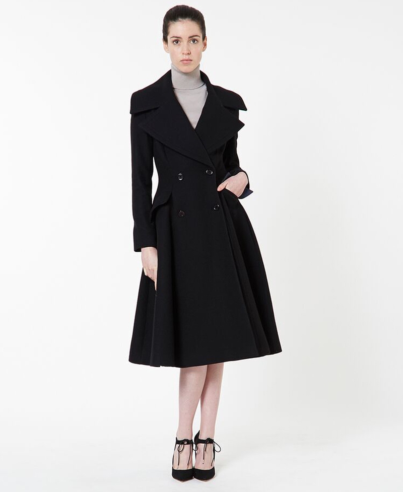 Peter O'Brien's sixth Arnotts collection has arrived, wide collar coat €495