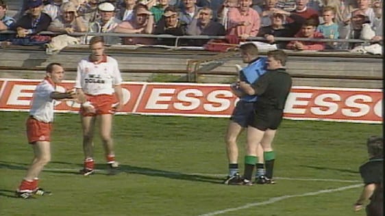 Charlie Redmond is restrained during 1995 All Ireland Football Final