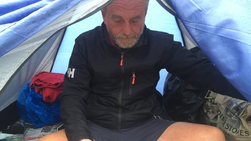 Craig set up camp on a beach in Killiney six weeks ago after making his way from Cork