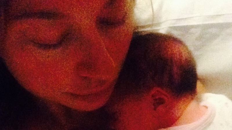 Leigh and new arrival, Piper Rose