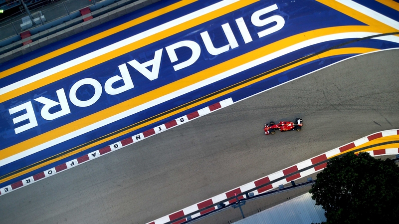 Sebastian Vettel during final practice at Marina Bay Street Circuit
