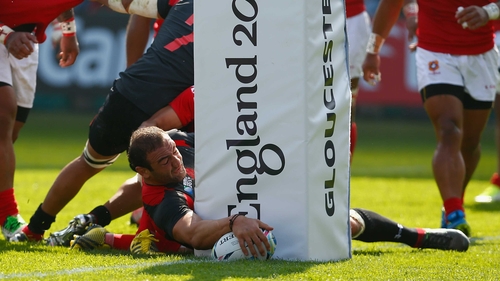 Captain Mamuka Gorgodze scores Georgia's opening try