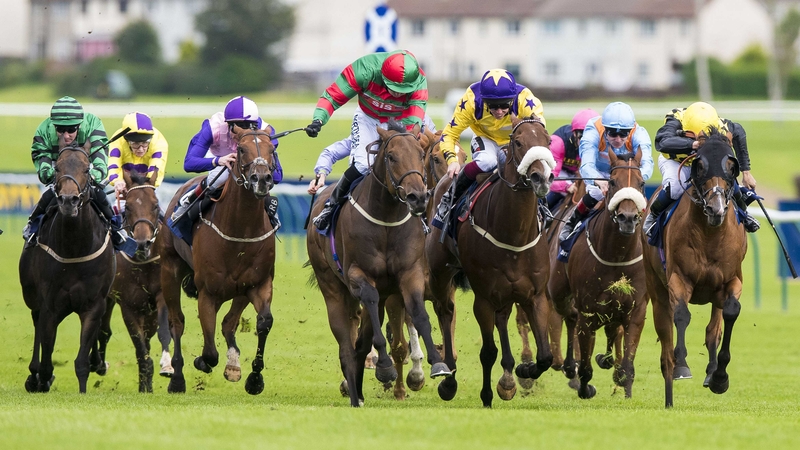 Don't Touch (green and red silks) has made giant strides since making his racecourse debut in May