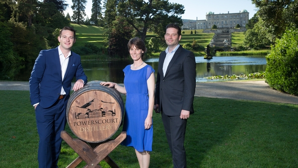 Powerscourt Distillery founders Gerry Ginty & Ashley Gardiner with Sarah Slazenger, MD at Powerscourt Estate