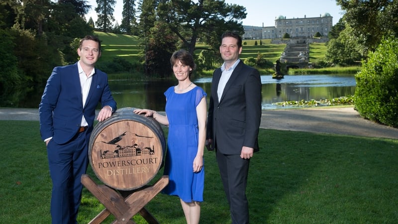 Powerscourt Distillery founders Gerry Ginty & Ashley Gardiner with Sarah Slazenger, MD at Powerscourt Estate