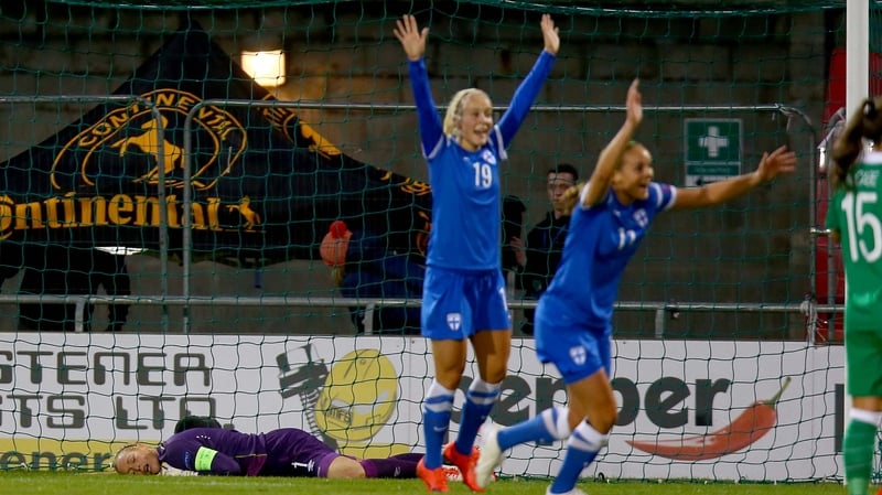 Finland celebrate their opening goal