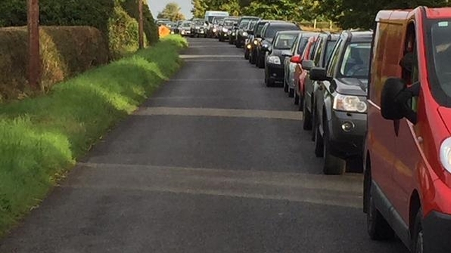 Traffic came to a standstill this morning as people tried to make their way to the entrance in Co Laois