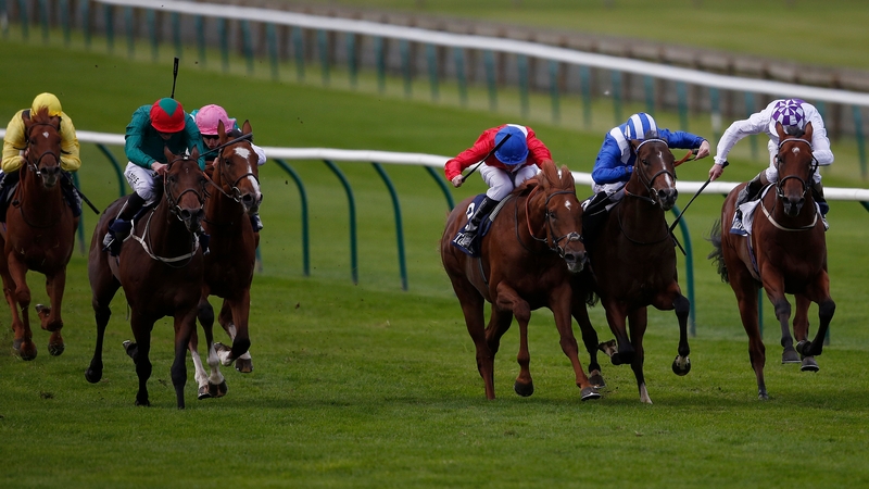 Sanus Per Aquam (R) wins at Newmarket under Kevin Manning