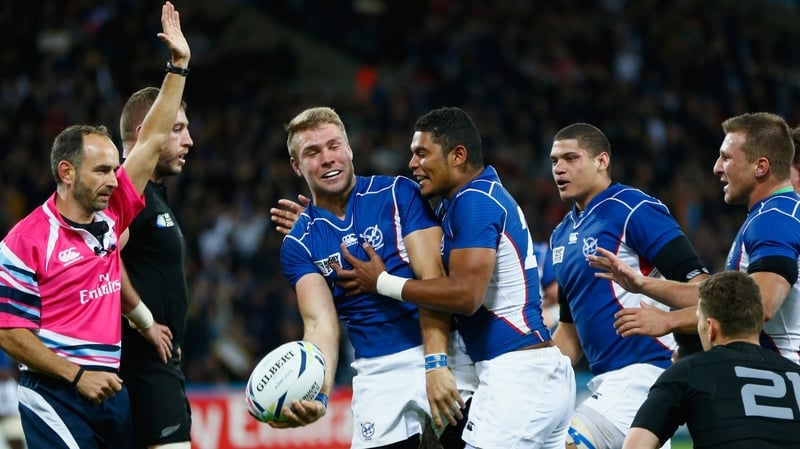 Johan Deysel powered over for a famous score