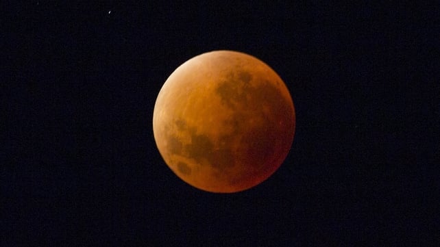 The supermoon during a total lunar eclipse over Cape Town, South Africa