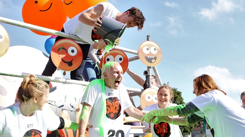 Ray D'Arcy gets gunged to mark the launch of Swipe TV's new app