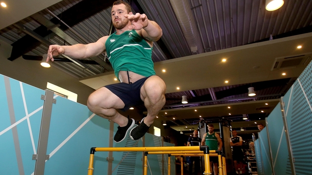 Fit-again prop Cian Healy floats like a butterfly over a hurdle