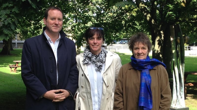 Book publicist Cormac Kinsella, writers Katy Hayes and Evelyn Conlon, who were the judges of this year's Francis McManus Short Story Competition.