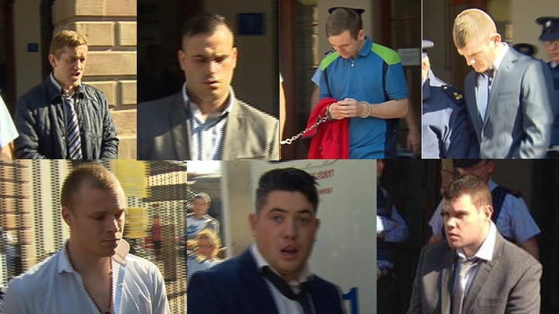 Top L-R: Patrick Gately, Michael McDonagh, Dean Byrne, Donal O'Hara. Bottom L-R: Thomas Flynn, Patrick Joyce, John Joyce