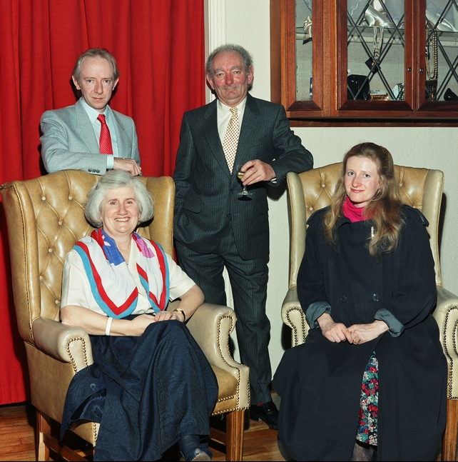 Brian and Ann Friel with musicians Artie McGlynn and Nolaig Casey 1989 at the wedding of Catherine Hammond and Niall Gifford