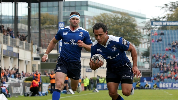 Isa Nacewa cruises over for a try in Leinster's comfortable victory at the RDS